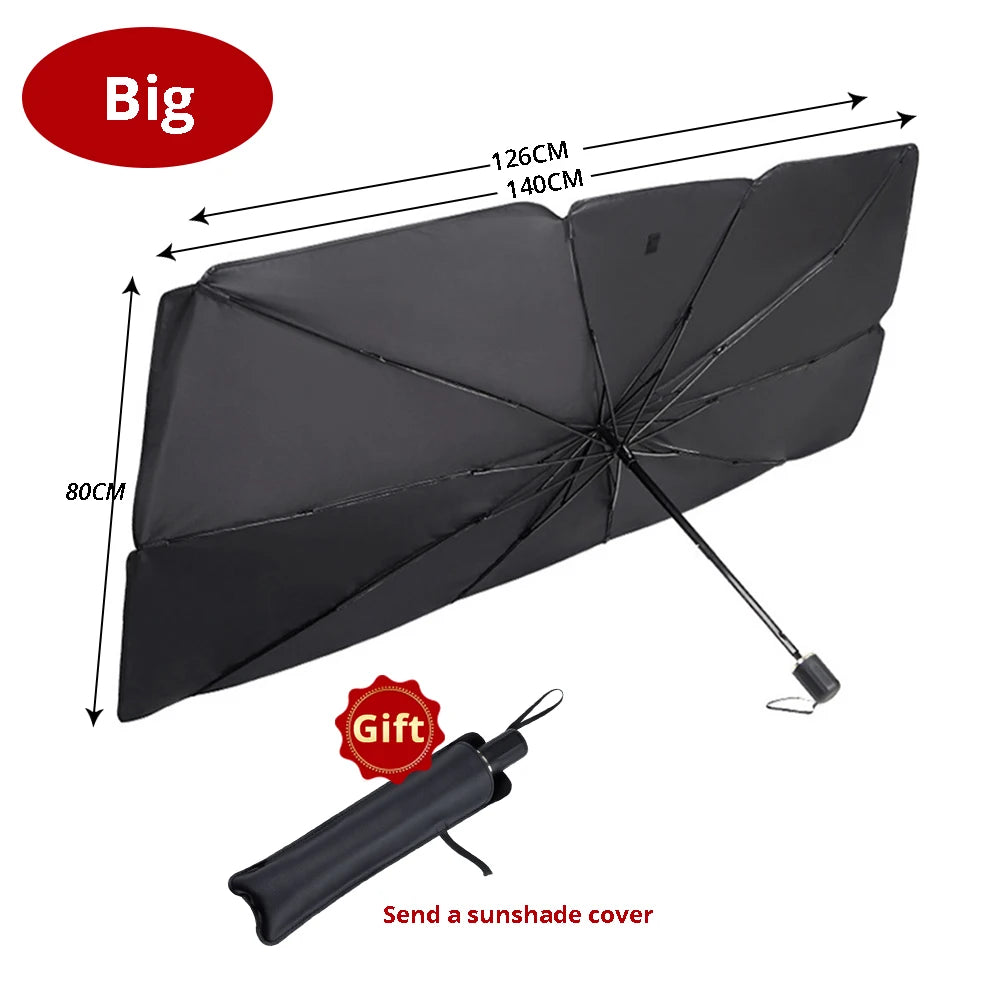 iGadsy™ - Foldable Car Sunshade Umbrella – Multi-Purpose Windshield Protector for Heat & UV Protection