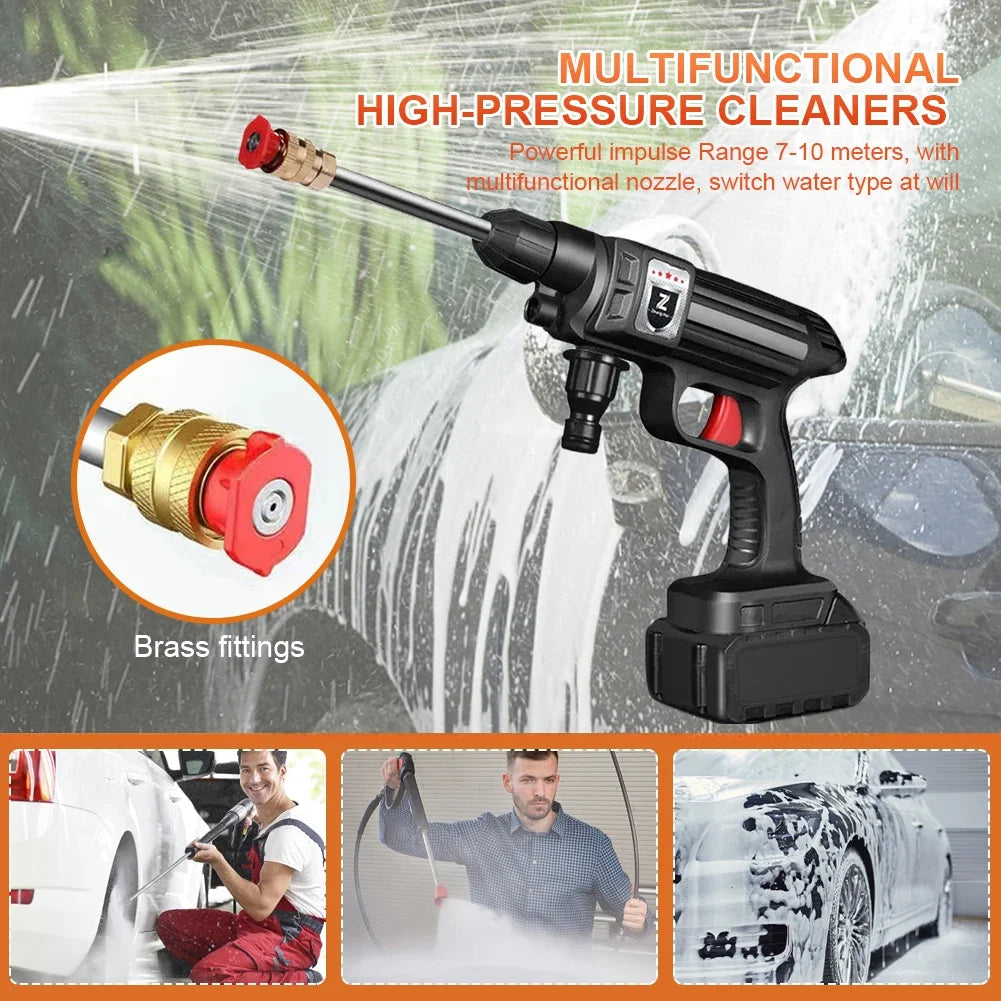 iGadsy™ - Portable Wireless High Pressure Car Washer – Rechargeable Lithium Battery Water Gun for Car, Home & Garden Cleaning