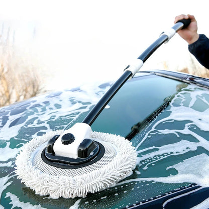 iGadsy™ - Telescopic Car Wash Brush – Soft Chenille Mop with Long Handle for Easy Auto Cleaning & Window Wash