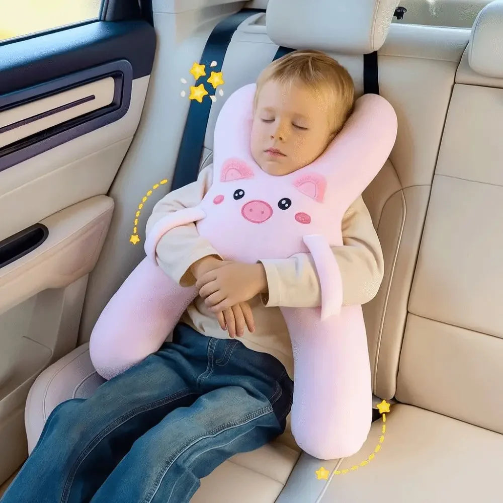 iGadsy™ - Car Cute Cartoon Pillow – Removable Child Headrest & Lumbar Support