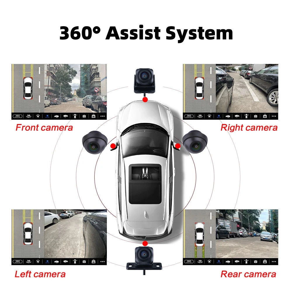 iGadsy™ - 360° Panoramic Car Camera System – Full View Parking Assist for Android Multimedia Screen