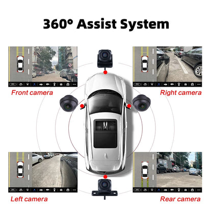 iGadsy™ - 360° Panoramic Car Camera System – Full View Parking Assist for Android Multimedia Screen