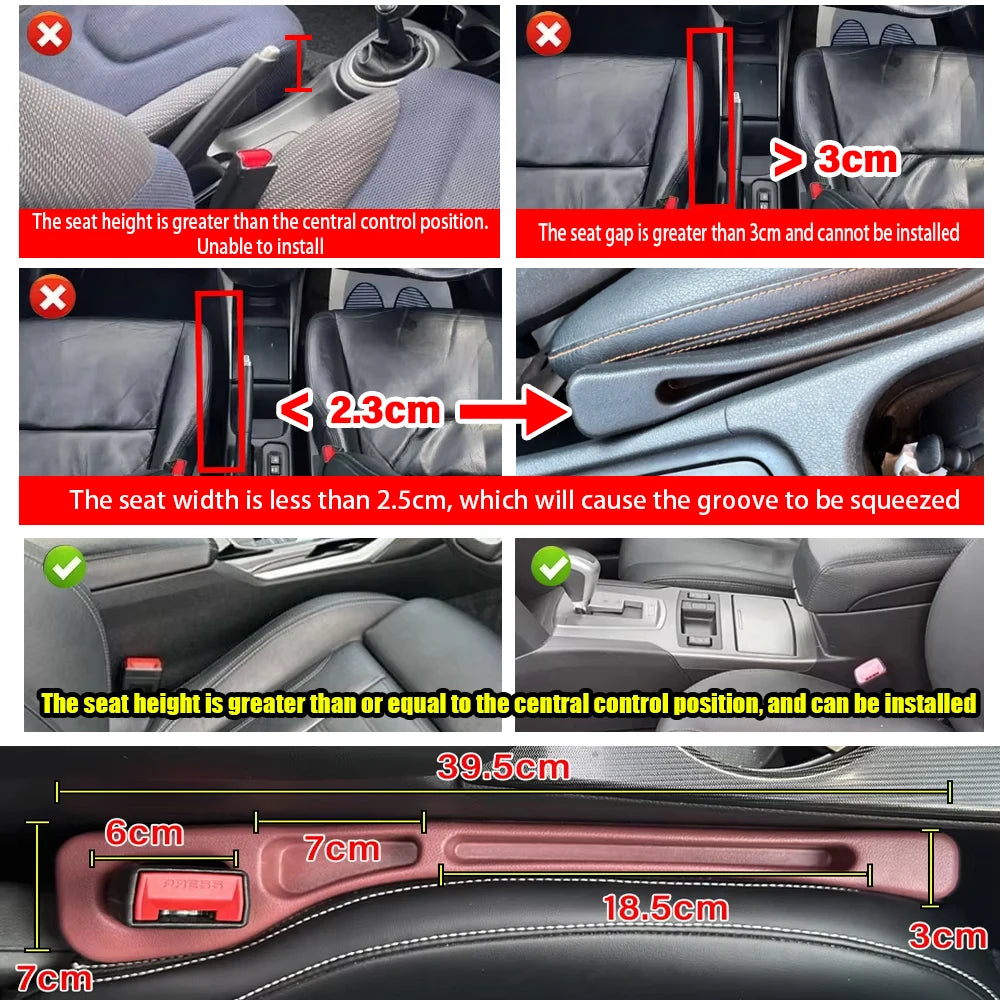 iGadsy™ - Car Seat Gap Filler – Universal Leak-Proof Strip & Organizer