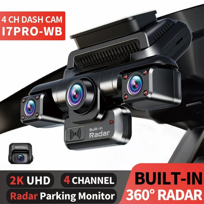 iGadsy™ - i7Pro 4CH GPS Dash Cam – 4K/2K + 3×1080P 360° Car DVR with WiFi, IR Night Vision & 24H Parking Mode