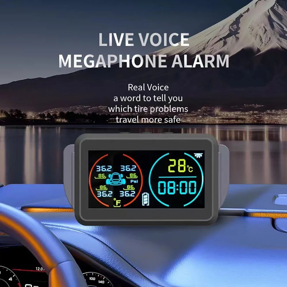 iGadsy™ - Smart Solar TPMS – Wireless Tire Pressure & Temperature Monitoring System with 4 Sensors and Real-Time Alerts