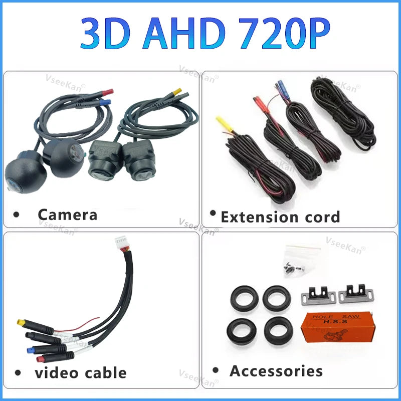 iGadsy™ - 360° Panoramic Car Camera System – Full View Parking Assist for Android Multimedia Screen