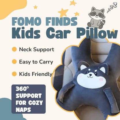 iGadsy™ - Car Cute Cartoon Pillow – Removable Child Headrest & Lumbar Support