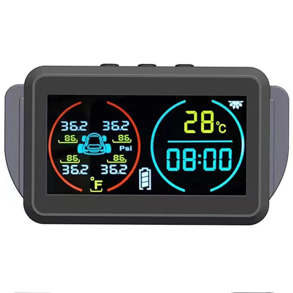 iGadsy™ - Smart Solar TPMS – Wireless Tire Pressure & Temperature Monitoring System with 4 Sensors and Real-Time Alerts