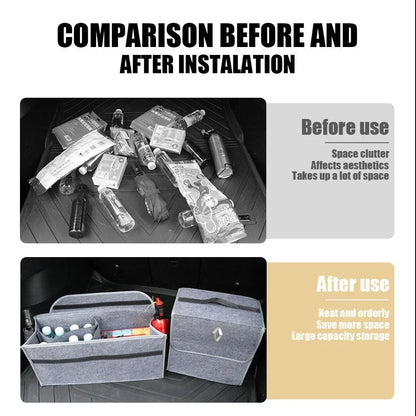 iGadsy™ - Foldable Car Trunk Storage Organizer – Collapsible Storage Box for Renault, Duster, Clio, Captur & More