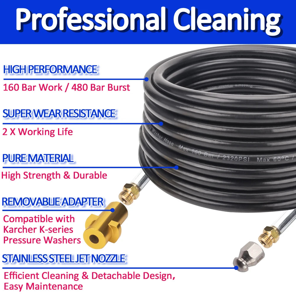 iGadsy™ - High-Pressure Drain & Sewer Cleaning Hose