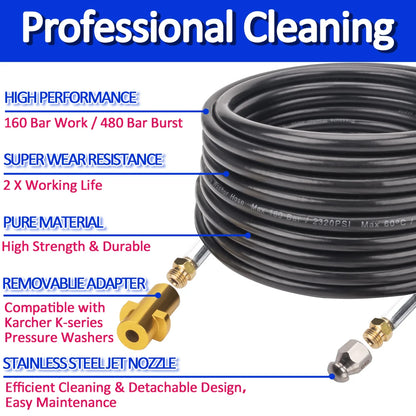 iGadsy™ - High-Pressure Drain & Sewer Cleaning Hose