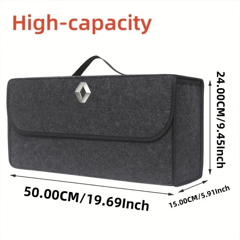 iGadsy™ - Foldable Car Trunk Storage Organizer – Collapsible Storage Box for Renault, Duster, Clio, Captur & More