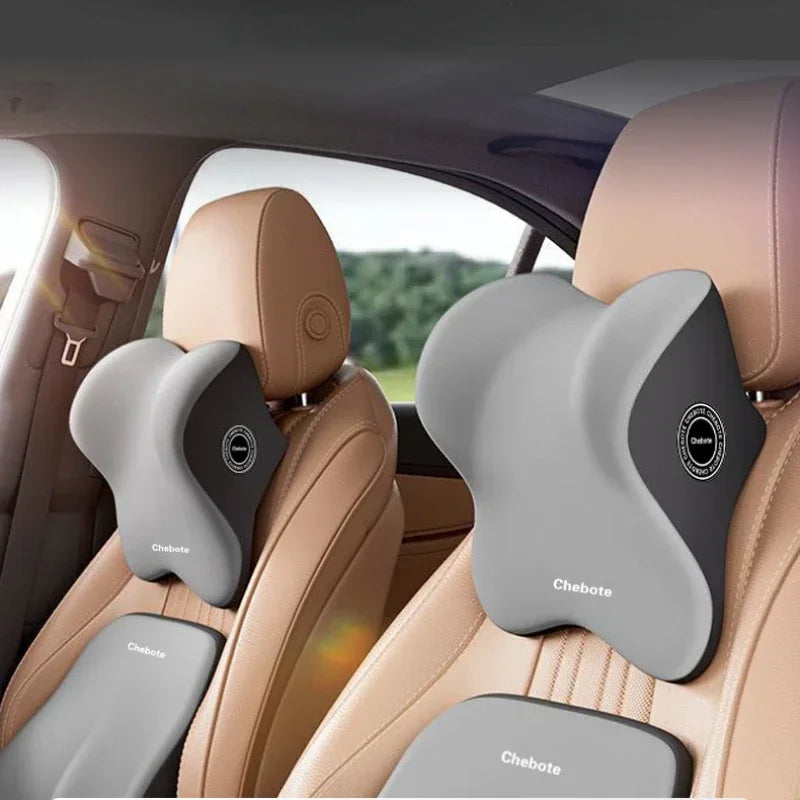 iGadsy™ - Memory Foam Car Neck & Lumbar Support Pillow – Ergonomic Headrest and Back Cushion for Drivers